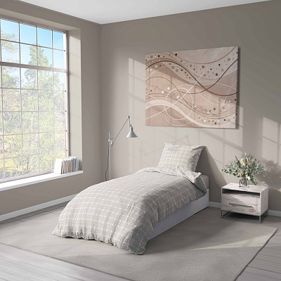 Комплект постельного белья MOSAIC VIBE 1,5 серый с зеленым UP! (Underprice)