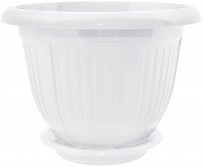 Горшок пластиковый Алеана Волна круглый 13л белый (112043) 