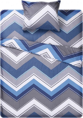 Комплект постельного белья Буэно 1.5 серый с синим UP! (Underprice) 