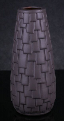 Ваза керамическая Roof 11,2х25 см, коричневая