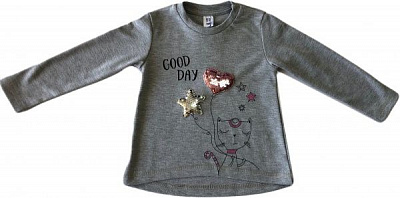 Джемпер Roksana 1067/22005 Сердце пайетки р.92-98 серый 