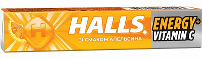 Леденцы Halls с витамином С со вкусом апельсина 25,2 г