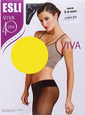 Колготки жіночі ESLI Viva Classic р. 3 40 den grafite 2 пар