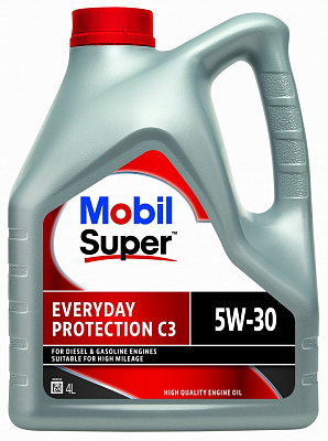 Моторна олива синтетична Mobil Super Everyday Protection C3 5W-30 4 л (158016)