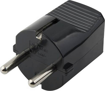 Электровилка Electraline с заземлением 220В 10А термопласт черный