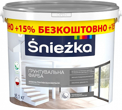 Грунтовочная краска латексная водоэмульсионная Sniezka глубокий мат белый 16,1кг