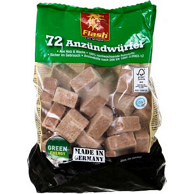 Підпалка для каміну та печі Flash Brown 72 шт.