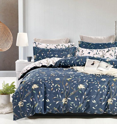 Комплект постельного белья Tranquillity 2 синий с рисунком La Nuit 