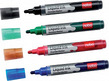 Набор маркеров Nobo для доски 2-4 мм 4 шт. 1902408 разноцветный 
