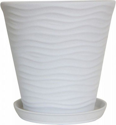 Горщик керамічний Оріана-Запоріжкераміка Нова Хвиля №3 крошка фігурний 5,5 л білий