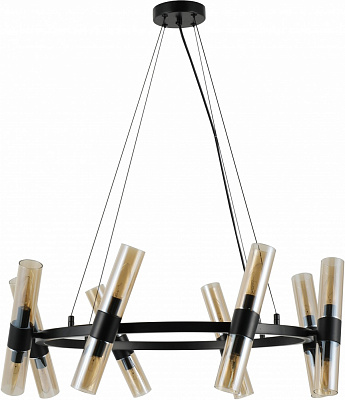 Люстра подвесная Sensio Borealis 16x40 Вт E14 черный/амбер ALG-74783/16R