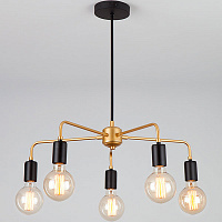 Люстра підвісна Strotskis Mikko 5x40 Вт E27 чорний/золото 70053/5 
