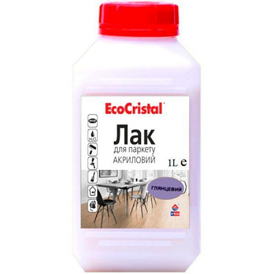 Лак для паркету EcoCristal ІР-18 ІРКОМ глянець 1 л прозорий