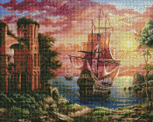 Алмазна мозаїка Ідейка Вечірня гавань 40х50 см Ідейка 