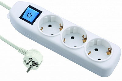 Удлинитель Electraline с заземлением 3 гн. белый 5 м 62163 