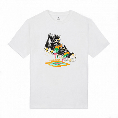 Футболка Converse Melting Chuck Graphic Classic Tee 10024033-102 р.S білий