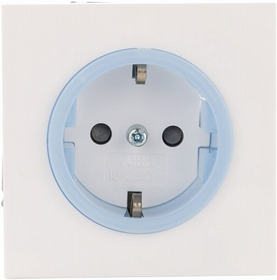 Розетка із заземленням ABB Neo SCHUKO 16 А 250 В зі шторками блакитний