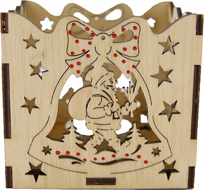 Украшение новогоднее Подсвечник со звоночком 9 см разноцветный 1220253