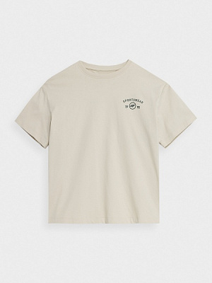 Футболка 4F TSHIRT M1013 4FJSS23TTSHM1013-12S р.152 бежевый