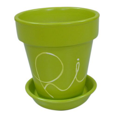 Горщик керамічний Оріана-Запоріжкераміка Наперсток №1 Hello круглий 2,6л салатовий