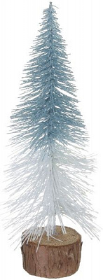 Декор елка серебряно-белая 9х9х25 см Koopman