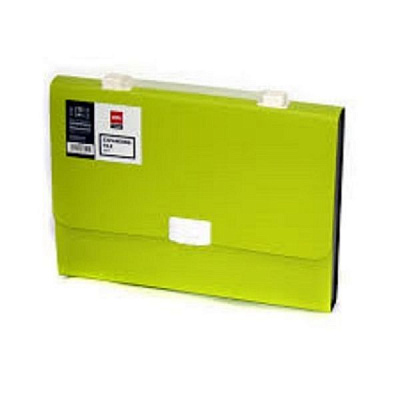 Папка-портфель 38125 7 отделений А4 Неон зеленый Deli