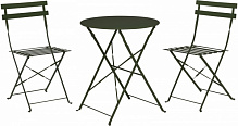 Комплект мебели темно-зеленый стол D60х71 см + 2 кресла 41х45х81 см CK9210120
