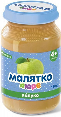 Пюре Малятко Яблуко 180 г 4820123510653