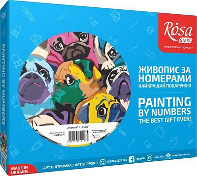 Картина по номерам Мопсы 35х45 см Rosa Start 