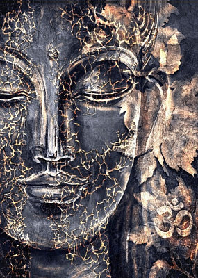 Репродукция Будда с золотом 50x70 см Арт Фемелі 