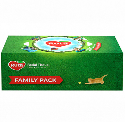 Салфетки гигиенические в коробке Ruta Family Pack Brick 200 шт.
