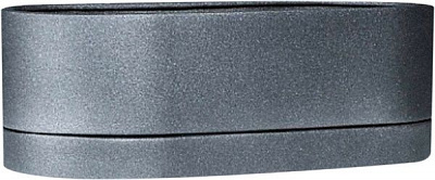 Горшок керамический Larsan с поддоном низкий овальный 2,6 л графитовый 