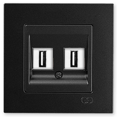 Розетка USB двойная Gunsan Eqona IP20 черный 14 03 40 01 00 353