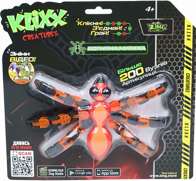 Игрушка Klixx Creaturez Fidget Огненный муравей красно-голубой KX120_B 