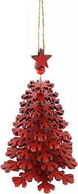 Підвіска Сніжинка 16 см червоний 1220268