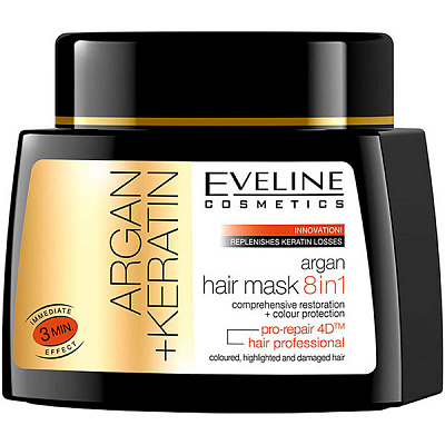 Маска Eveline Argan Keratin 8в1 500 мл