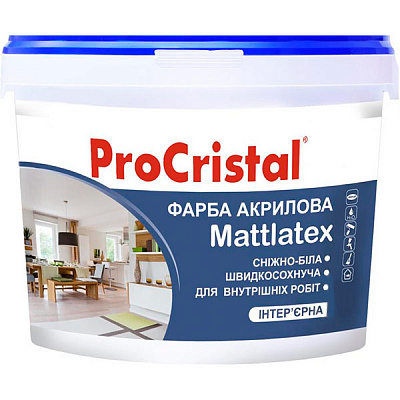 Краска акриловая ProCristal Mattlatex ИР-232 мат белый 3л