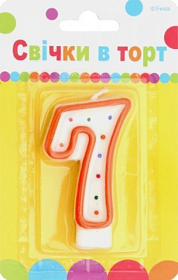 Свеча для торта цифра 7 7см Ві та Ві 1 шт. 
