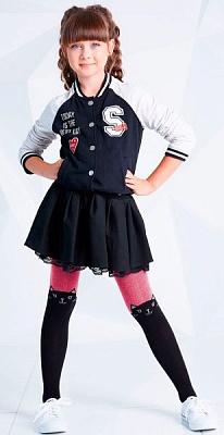 Колготки детские Giulia D003 LITTLE KIDS rumba р.98-104 красныйчерный 