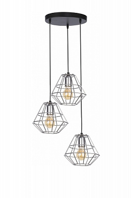 Підвіс TK Lighting Diamond 3x60 Вт Е27 хром/чорний 776