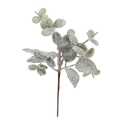 Веточка декоративная YES! Fun зеленая заснеженная 26 см 973983 