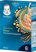 Каша безмолочна Gerber від 6 місяців швидкорозчинна Мультизлакова 200 г 