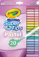 Набір фломастерів Supertips (washable) пастельні кольори 20 шт. Crayola