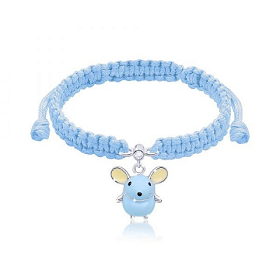 Браслет плетеный UMa&UMi Мышка голубая