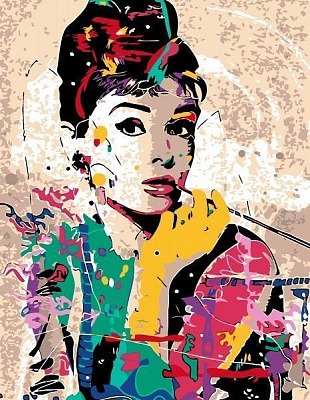 Картина по номерам Одри Хепберн 35x45 см Rosa Start 