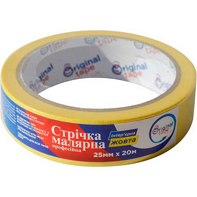 Лента малярная ORIGINAL TAPE желтая 25 мм 20 м