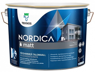 Краска фасадная акрилатная TEKNOS NORDICA MATT глубокий мат база 1 9л 
