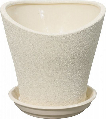 Горщик керамічний Оріана-Запоріжкераміка Хвиля №3 шовк фігурний 2л бежевий