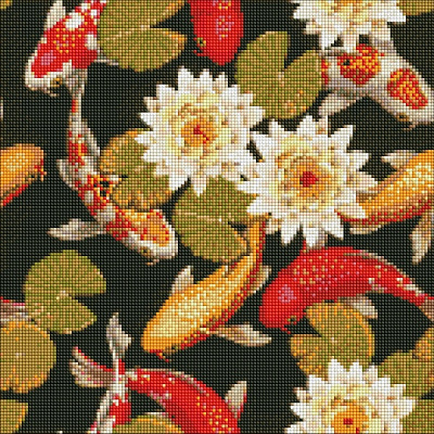 Алмазна мозаїка Ідейка Райдужні карпи 40х40 см Ідейка