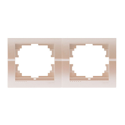 Рамка двухместная Lezard DERIY горизонтальная жемчужно-белый 702-3000-147